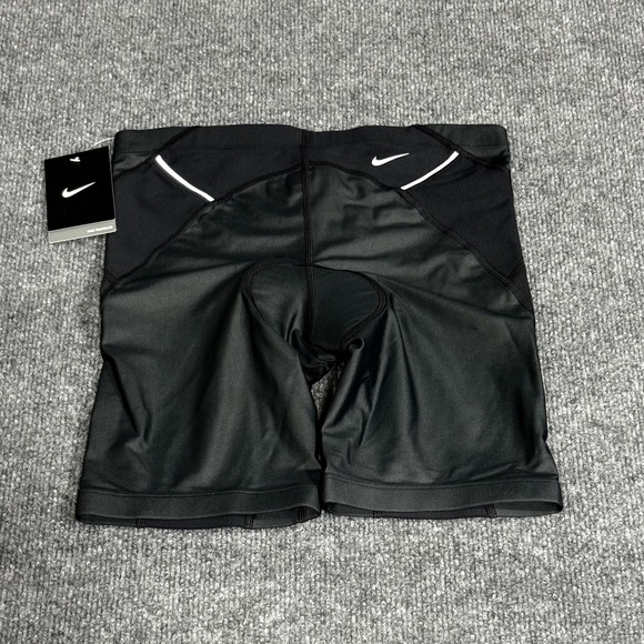 Nike Triathlon Shorts Womens XS Black Pink Padded Compression Cycling NWT - Picture 2 of 9